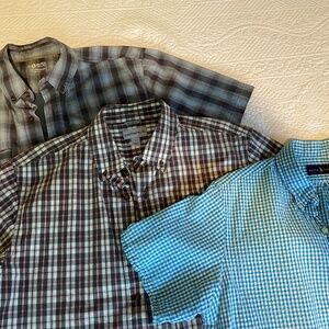 3 Men's short sleeve shirts: 2 x Carhartt (Force, Essential) + Ralph Lauren Polo